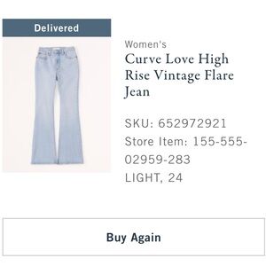 NWT ABERCROMBIE CURVE LOVE VINTAGE FLARE